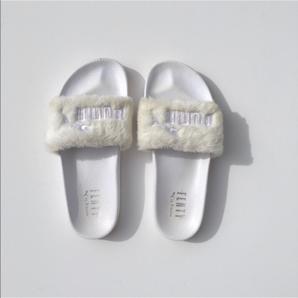 FENTY WHITE SLIDES —